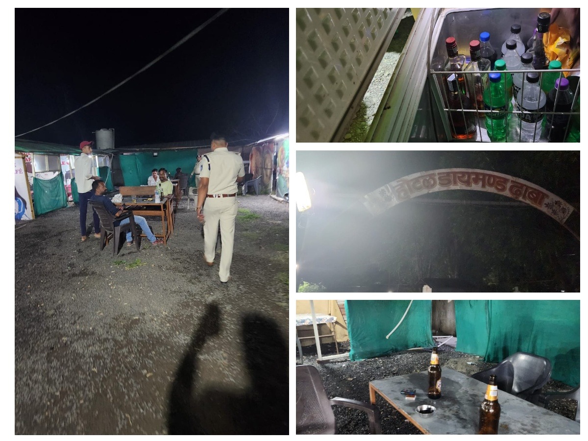 देवास पुलिस ने खुले मैं शराब पीने वालों और होटल ढाबा पर अवैध शराब बेचने वाले पर सख्त कार्रवाई