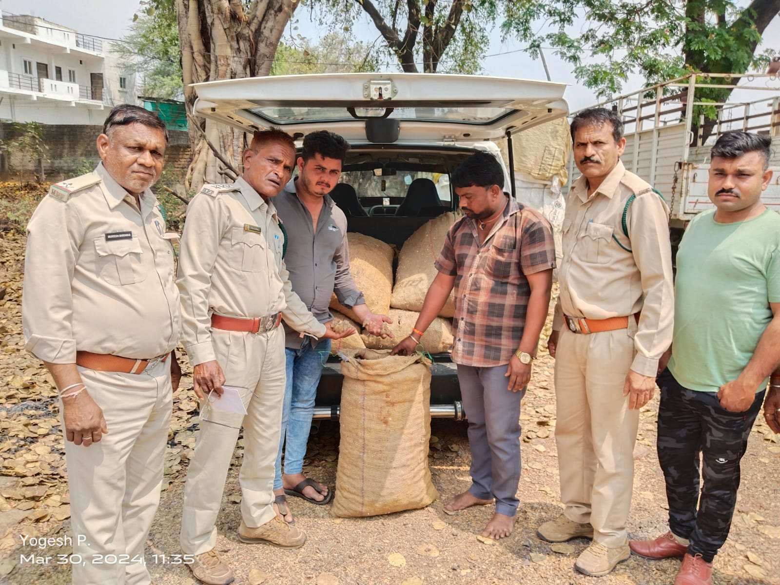 वन विभाग द्वारा अवैध धावड़ा गोंड अवैध परिवहन करते जप्त , दो गोंद के तस्कर आरोपी गिरफ्तार