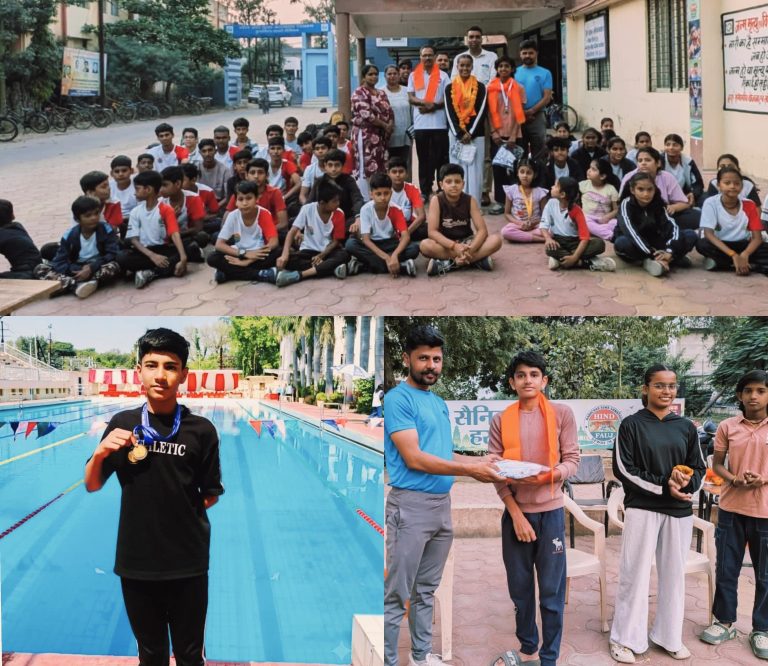 राज्य स्तरीय तैराकी प्रतियोगिता में देवास के खिलाड़ियों ने जीते 12 पदक   सृष्टि वर्मा ने 5 स्वर्ण पदक जीतकर व्यक्तिगत चैंपियनशिप पर जमाया कब्जा, खिलाड़ियों का हुआ सम्मान